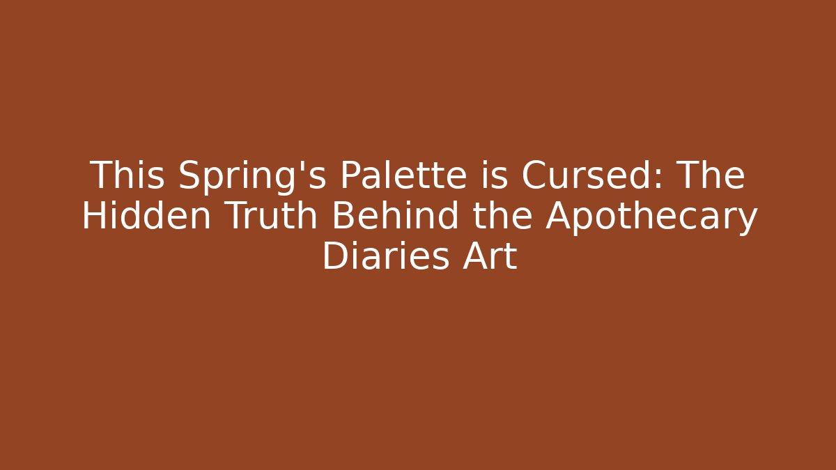 This Spring's Palette is Cursed: The Hidden Truth Behind the Apothecary Diaries Art