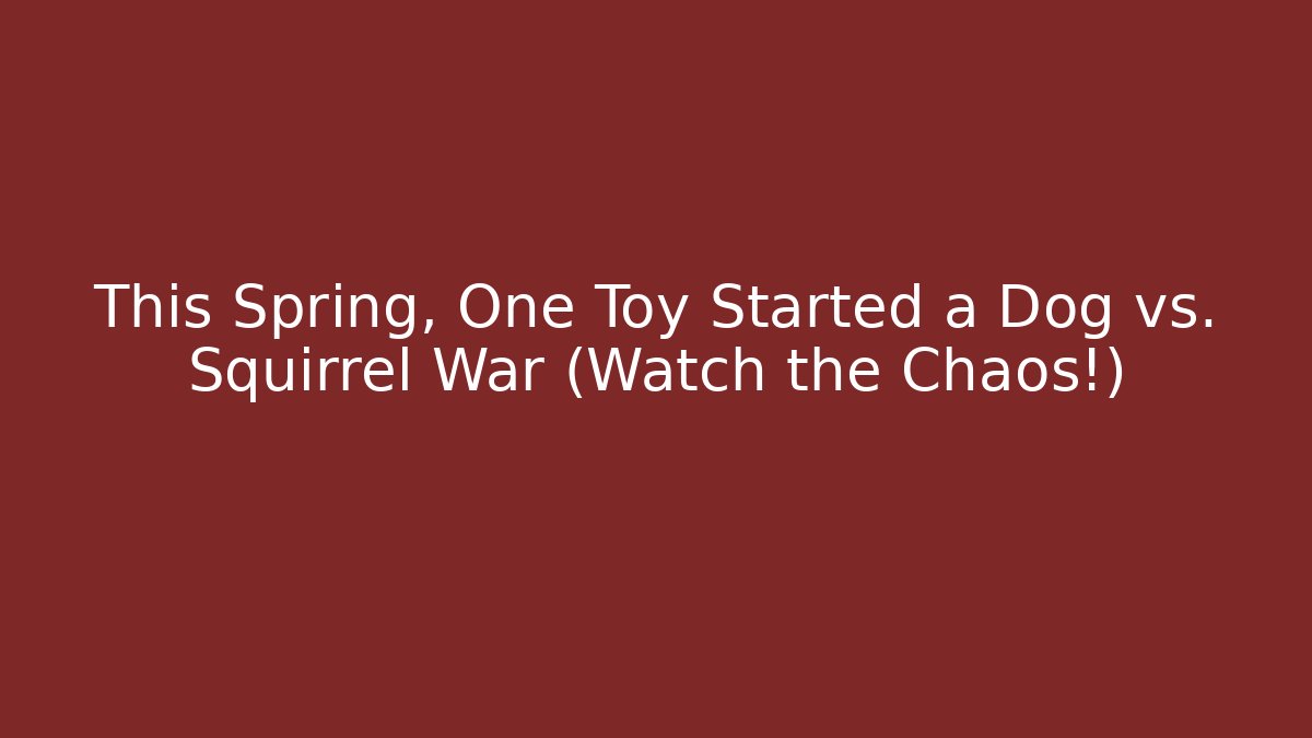 This Spring, One Toy Started a Dog vs. Squirrel War (Watch the Chaos!)