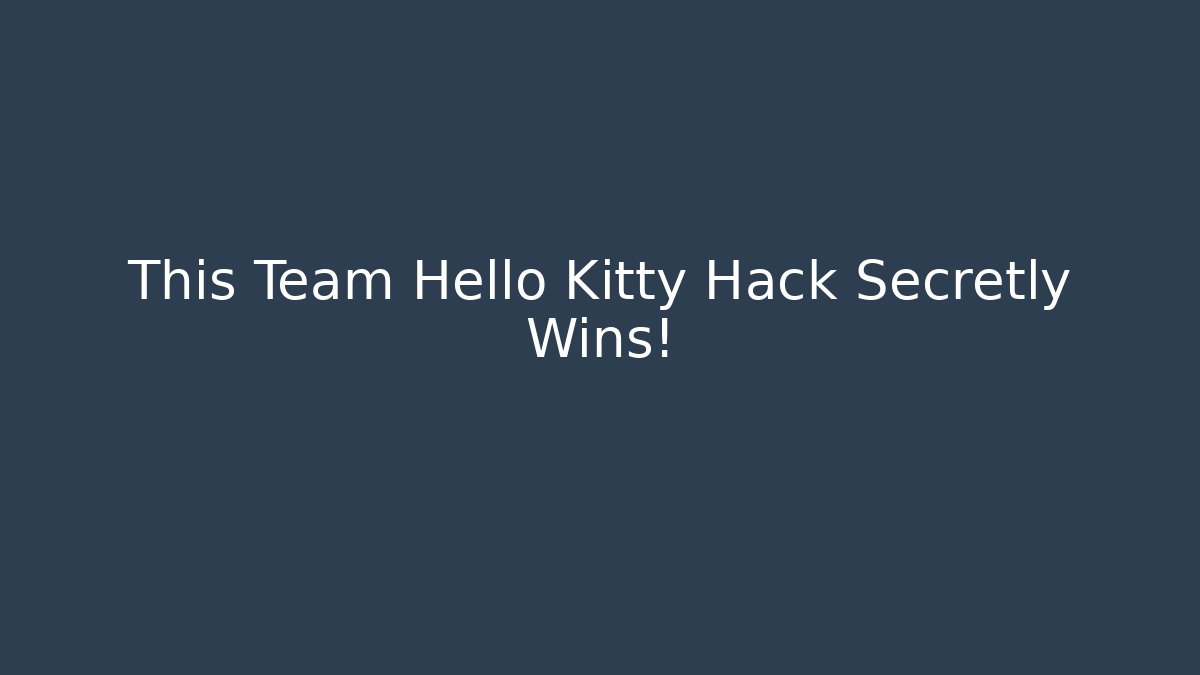 This Team Hello Kitty Hack Secretly Wins! - Critter Realm