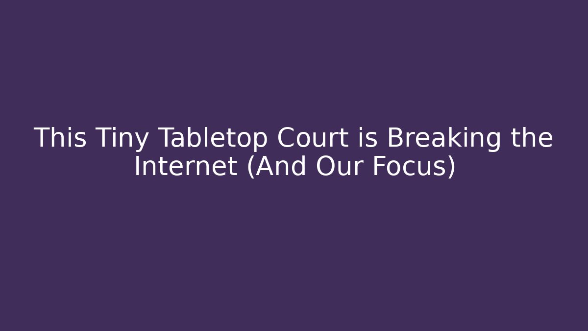 This Tiny Tabletop Court is Breaking the Internet (And Our Focus) - Critter Realm