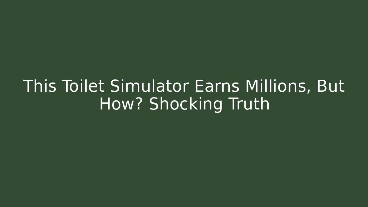 This Toilet Simulator Earns Millions, But How? Shocking Truth