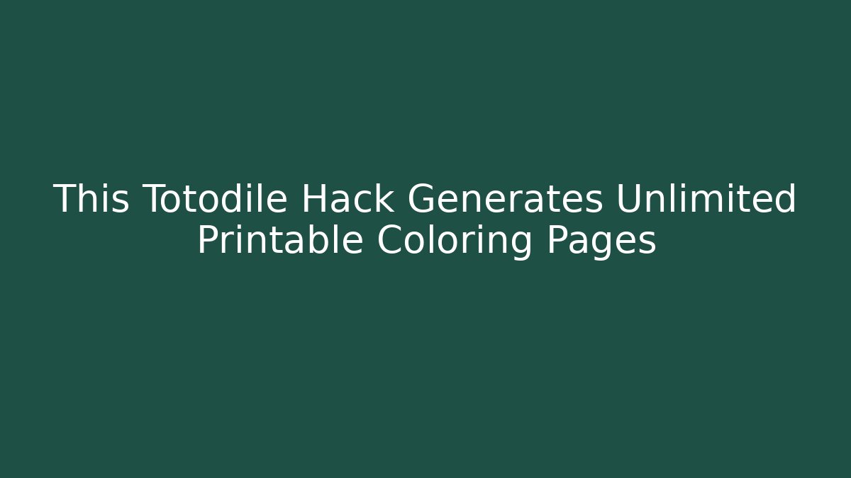 This Totodile Hack Generates Unlimited Printable Coloring Pages