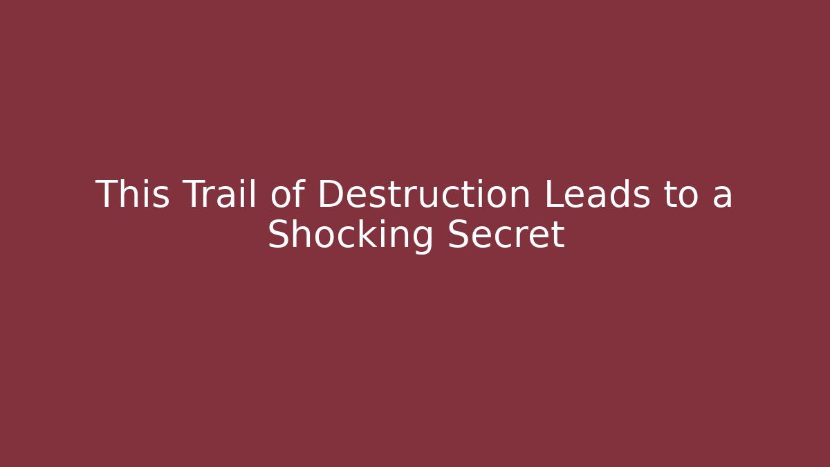 This Trail of Destruction Leads to a Shocking Secret - Critter Realm