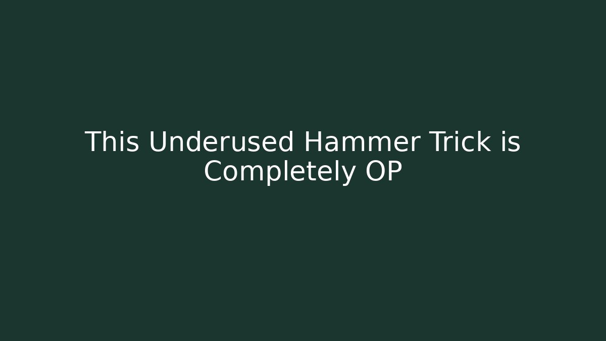 This Underused Hammer Trick is Completely OP - Critter Realm