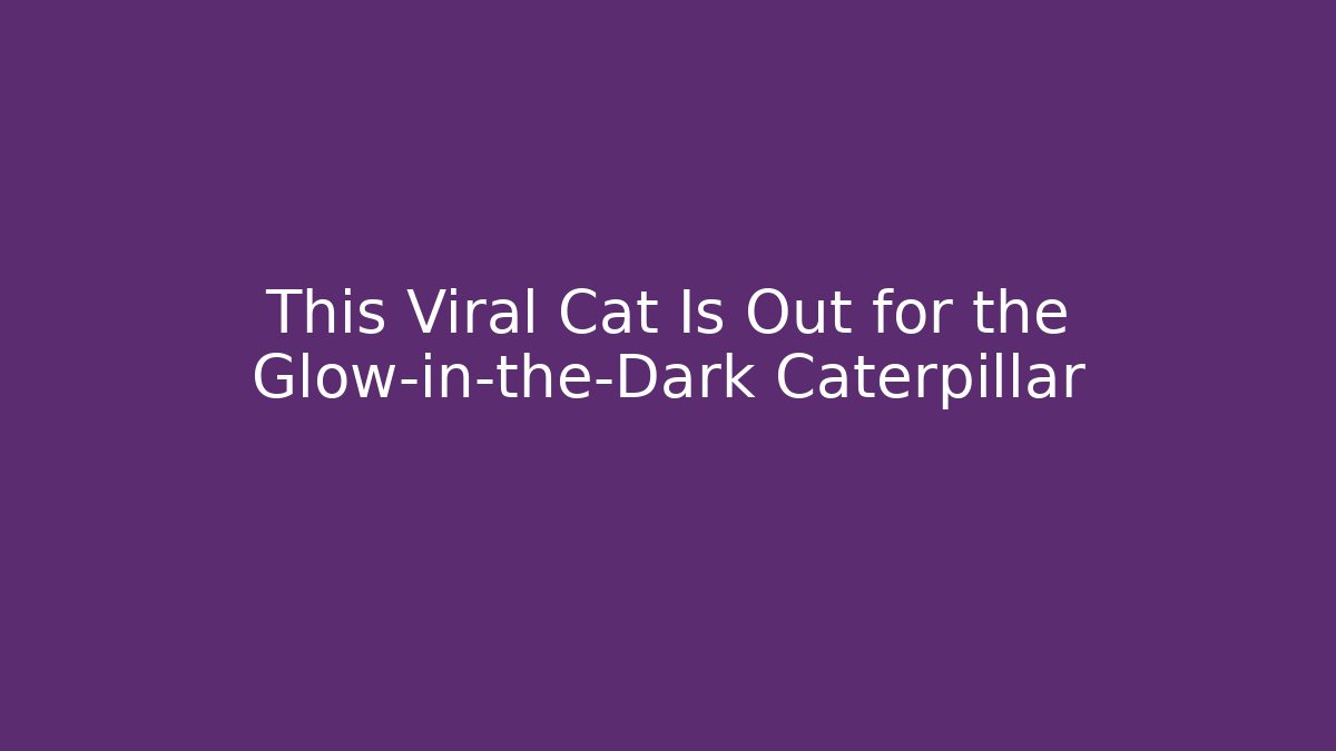 This Viral Cat Is Out for the Glow-in-the-Dark Caterpillar