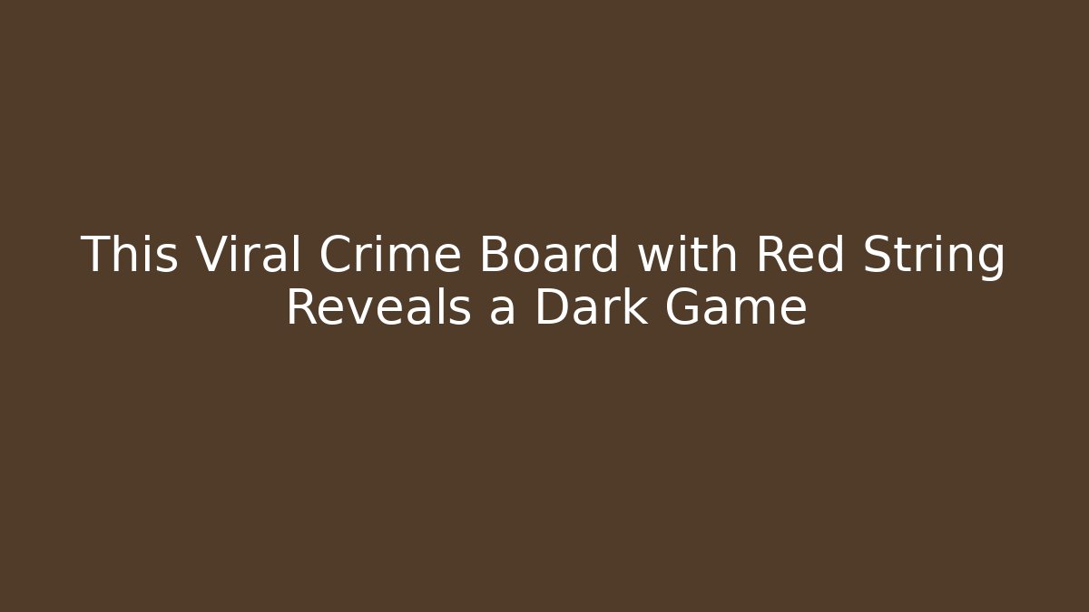 This Viral Crime Board with Red String Reveals a Dark Game - Critter Realm