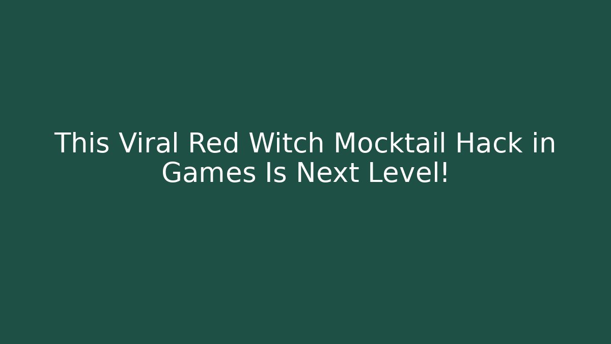 This Viral Red Witch Mocktail Hack in Games Is Next Level! - Critter Realm