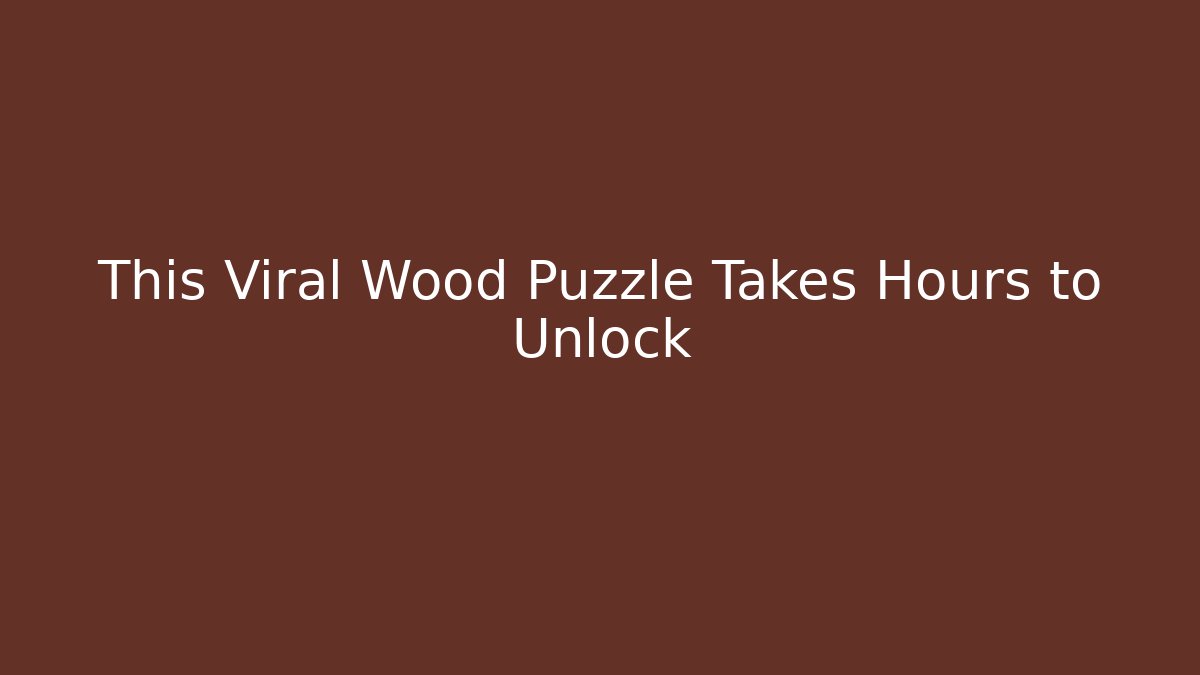 This Viral Wood Puzzle Takes Hours to Unlock