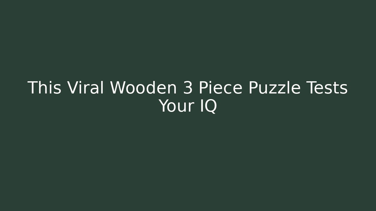 This Viral Wooden 3 Piece Puzzle Tests Your IQ