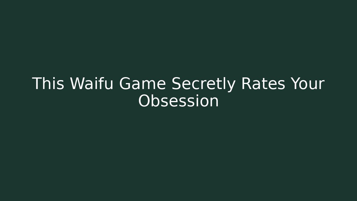 This Waifu Game Secretly Rates Your Obsession