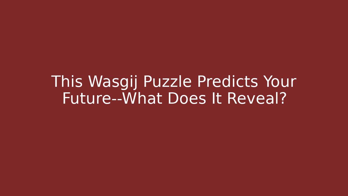 This Wasgij Puzzle Predicts Your Future—What Does It Reveal?