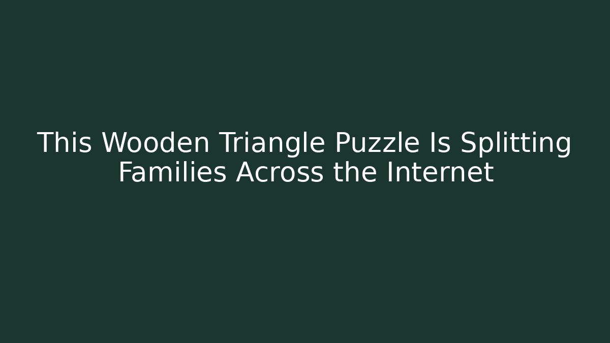 This Wooden Triangle Puzzle Is Splitting Families Across the Internet