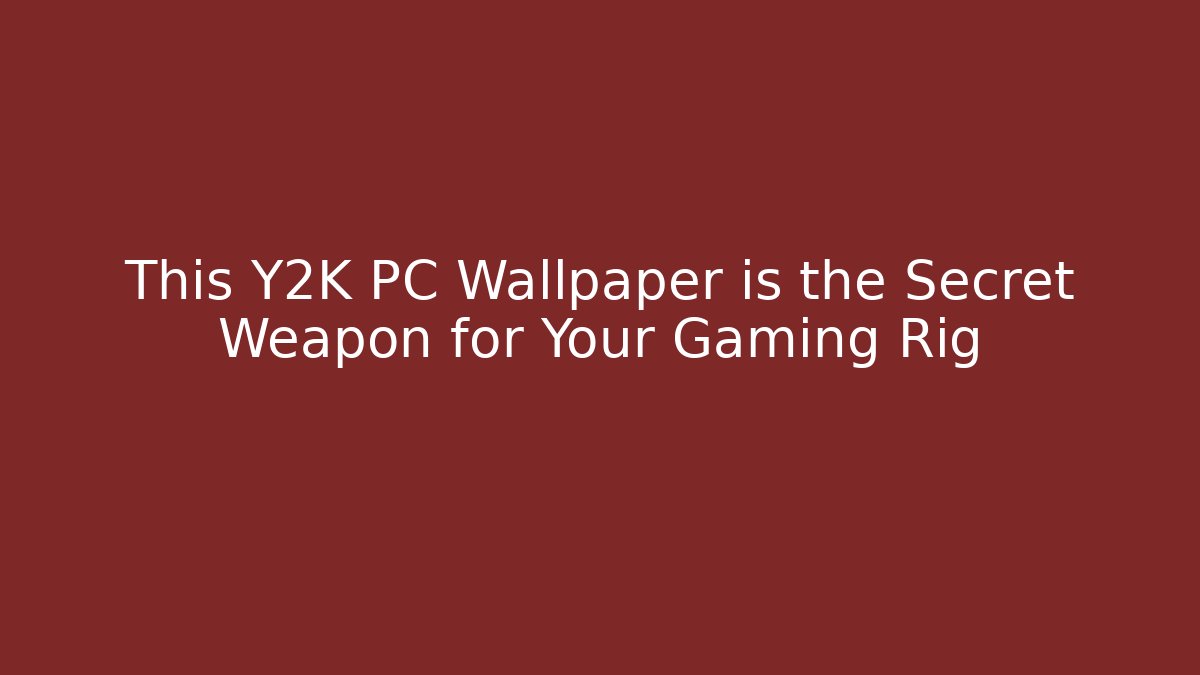 This Y2K PC Wallpaper is the Secret Weapon for Your Gaming Rig