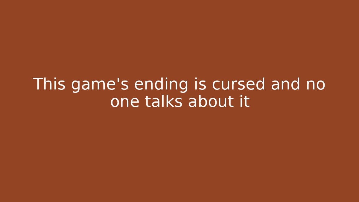This game's ending is cursed and no one talks about it - Critter Realm