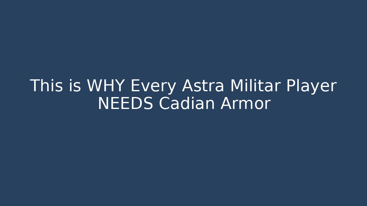 This is WHY Every Astra Militar Player NEEDS Cadian Armor
