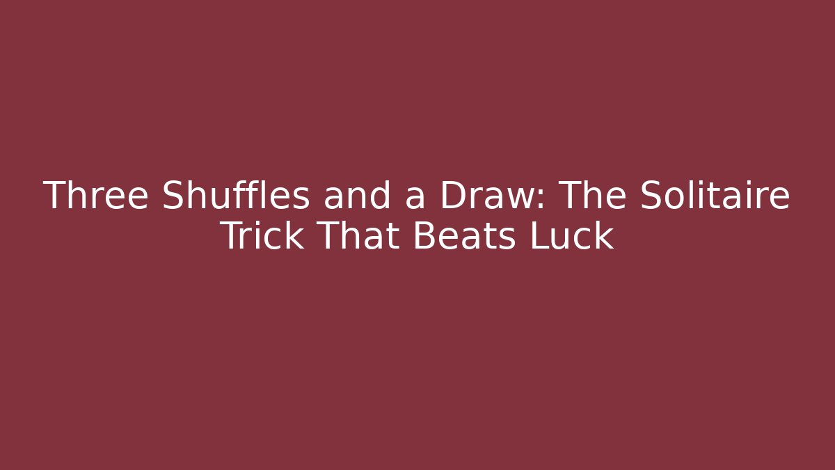 Three Shuffles and a Draw: The Solitaire Trick That Beats Luck