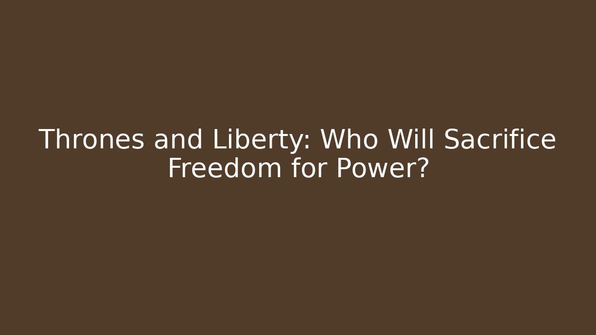 Thrones and Liberty: Who Will Sacrifice Freedom for Power?