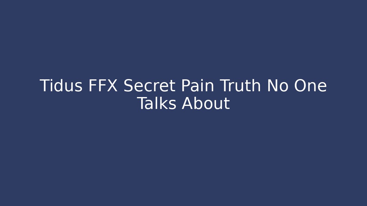 Tidus FFX Secret Pain Truth No One Talks About
