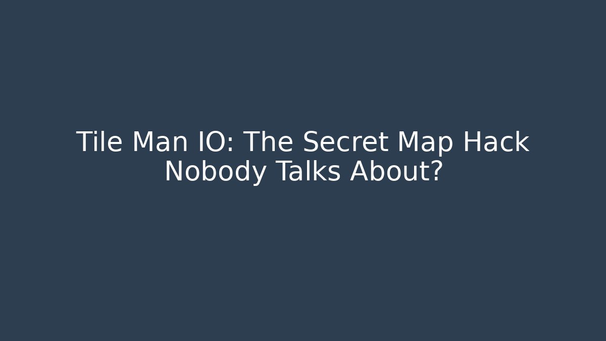 Tile Man IO: The Secret Map Hack Nobody Talks About? - Critter Realm