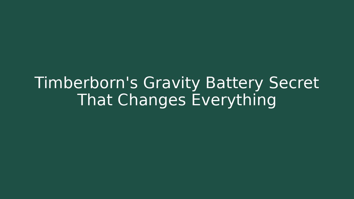 Timberborn's Gravity Battery Secret That Changes Everything