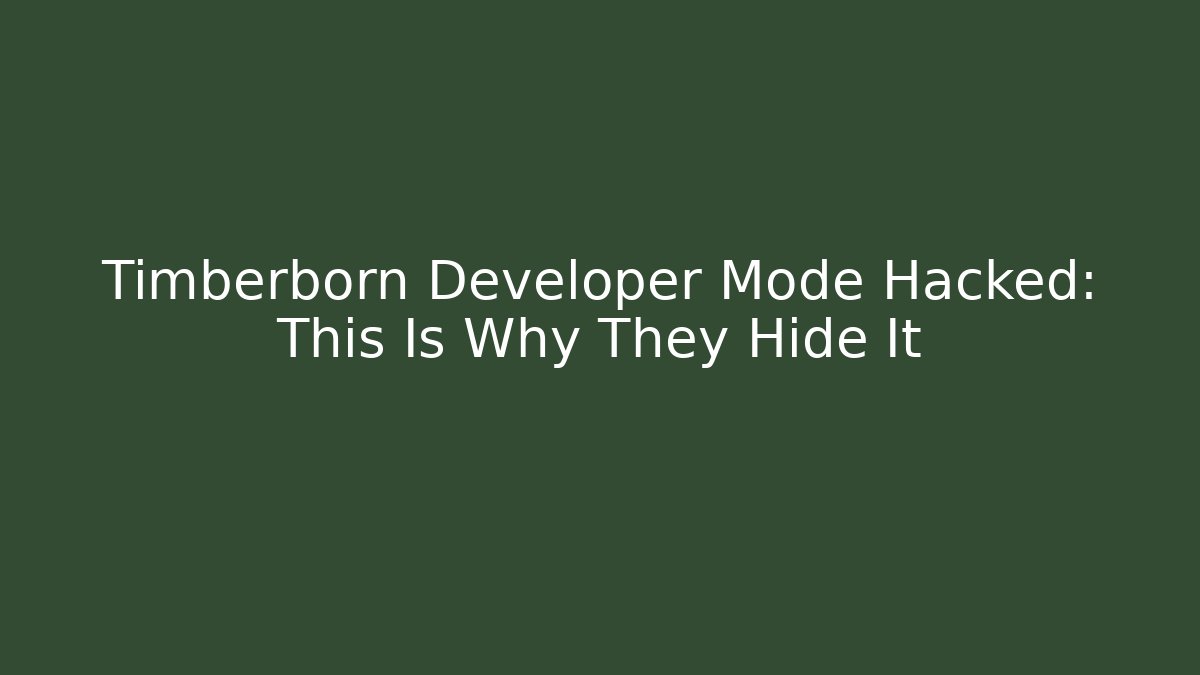 Timberborn Developer Mode Hacked: This Is Why They Hide It