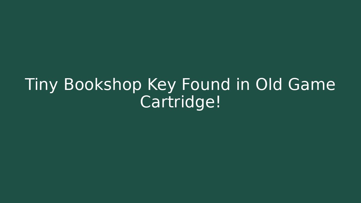 Tiny Bookshop Key Found in Old Game Cartridge!