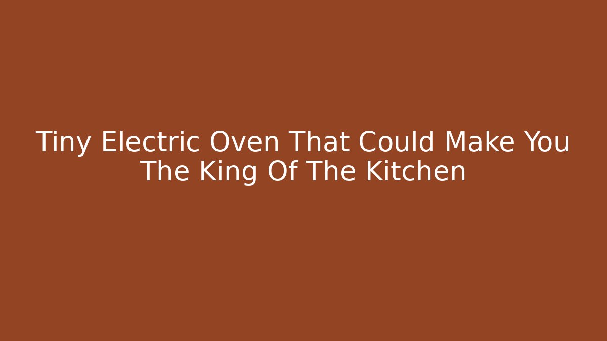 Tiny Electric Oven That Could Make You The King Of The Kitchen
