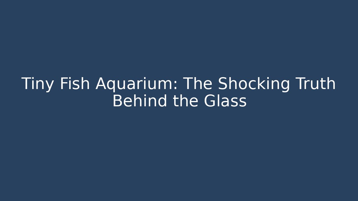 Tiny Fish Aquarium: The Shocking Truth Behind the Glass