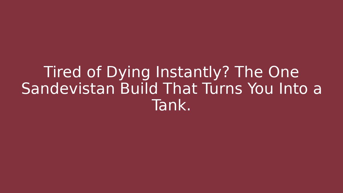 Tired of Dying Instantly? The One Sandevistan Build That Turns You Into a Tank.