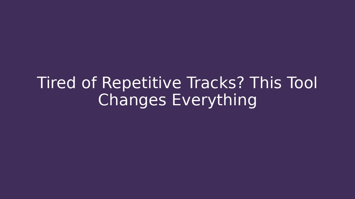 Tired of Repetitive Tracks? This Tool Changes Everything - Critter Realm