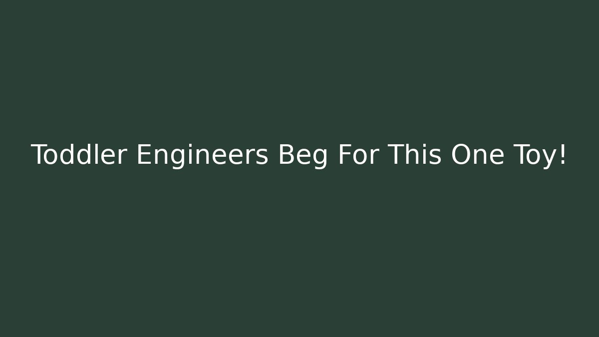 Toddler Engineers Beg For This One Toy!