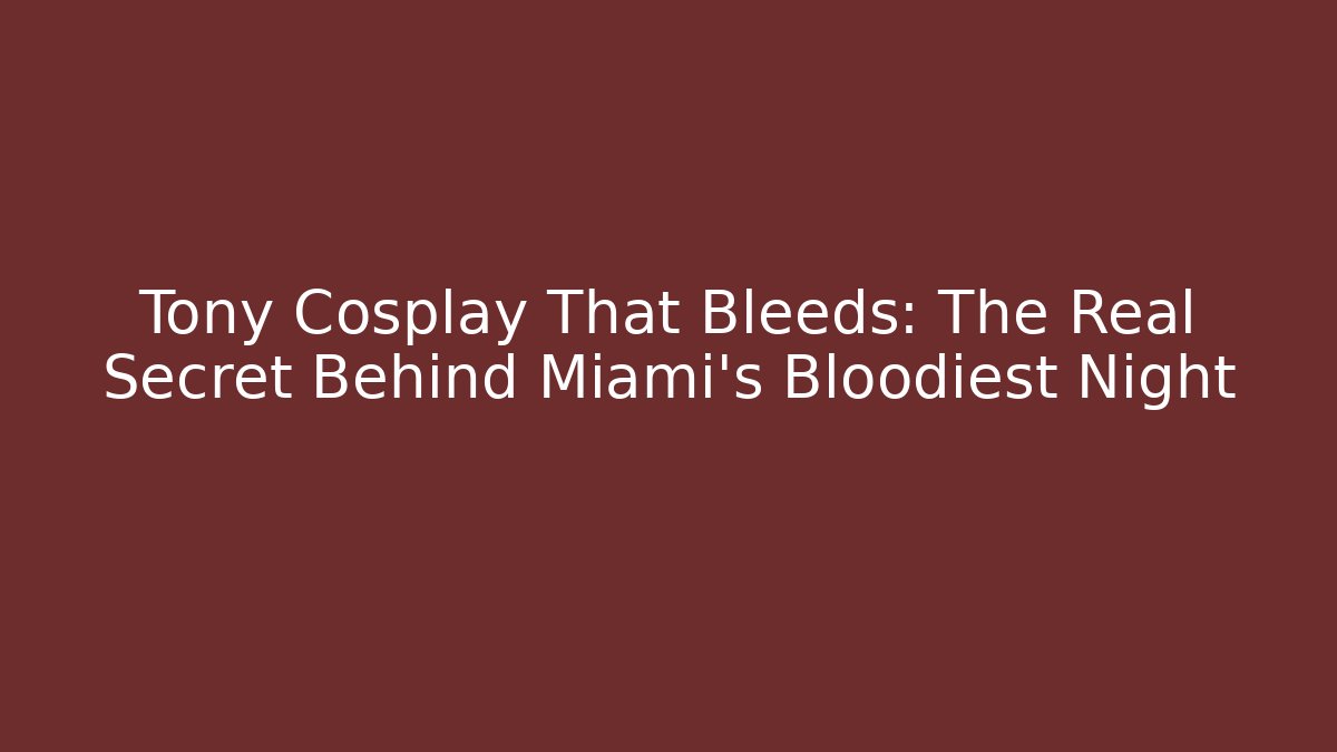 Tony Cosplay That Bleeds: The Real Secret Behind Miami's Bloodiest Night