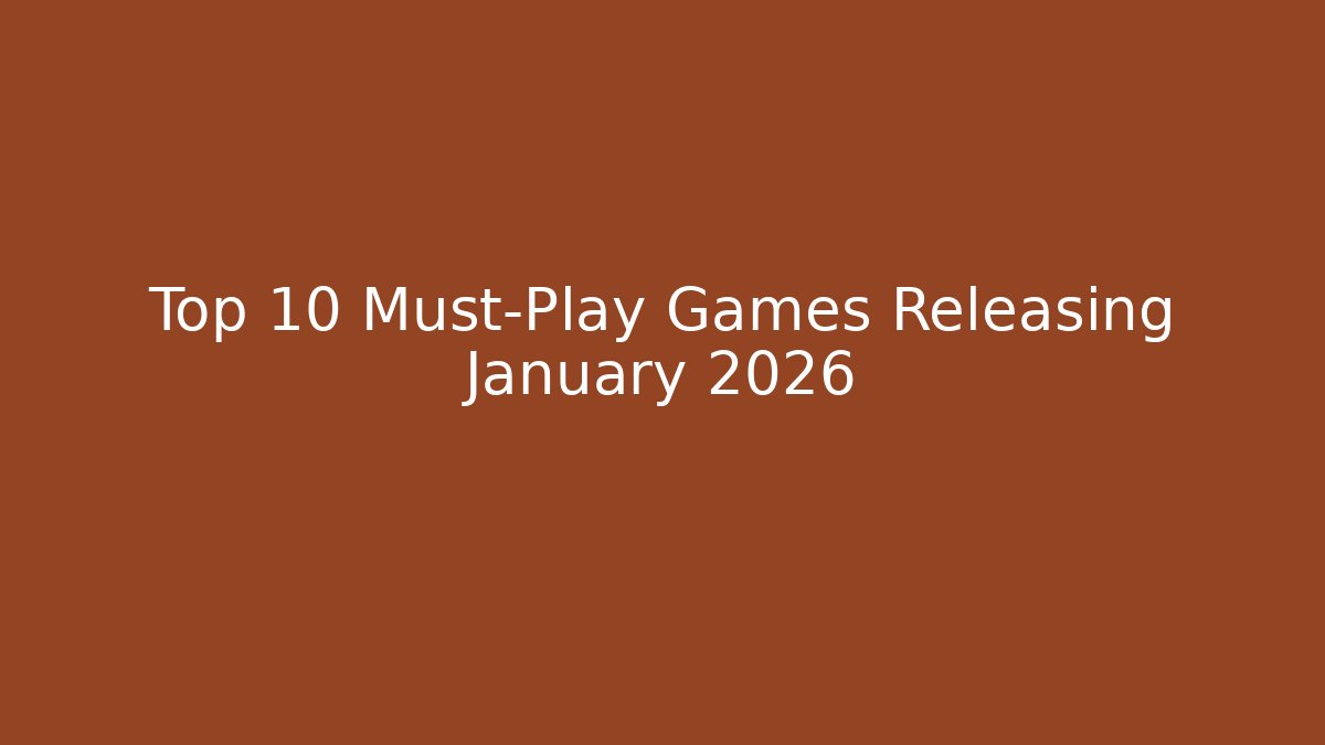 Top 10 Must-Play Games Releasing January 2026