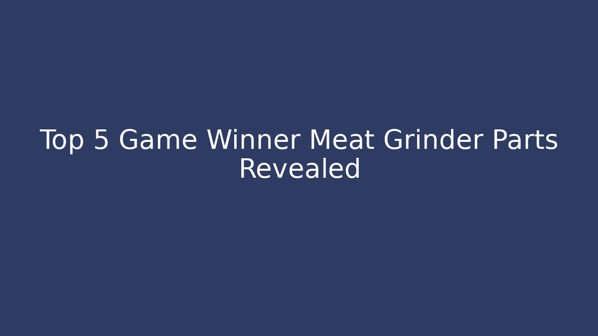 Top 5 Game Winner Meat Grinder Parts Revealed