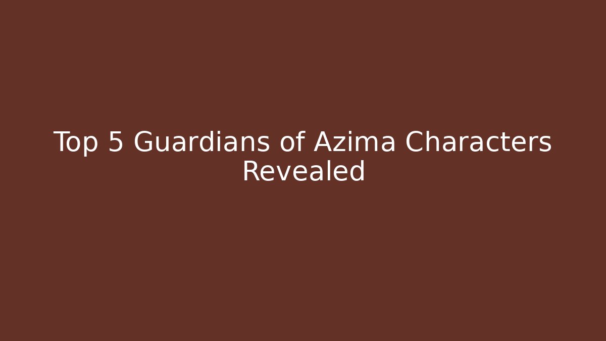 Top 5 Guardians of Azima Characters Revealed