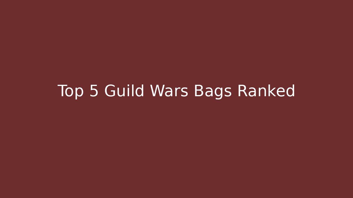 Top 5 Guild Wars Bags Ranked