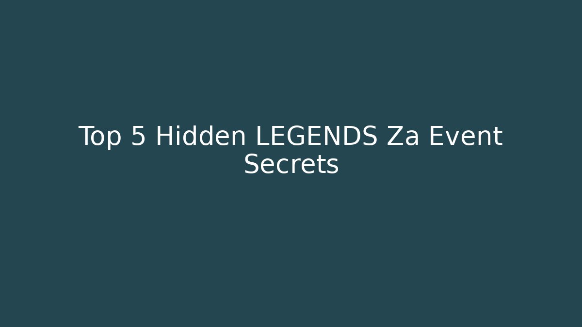 Top 5 Hidden LEGENDS Za Event Secrets - Critter Realm