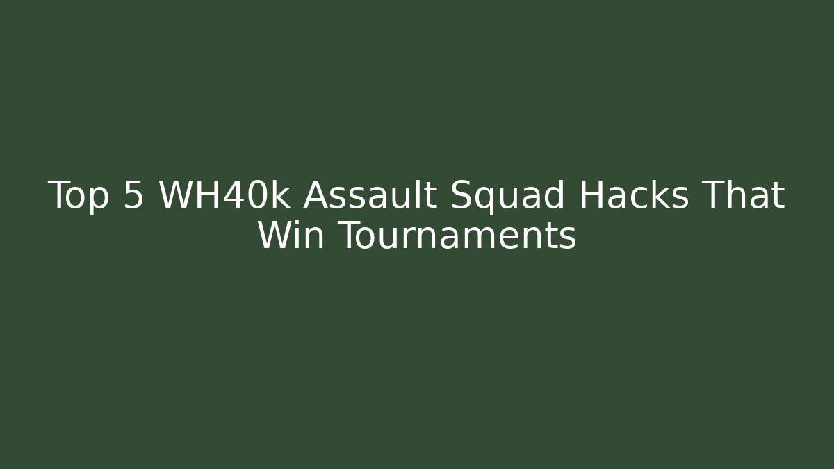 Top 5 WH40k Assault Squad Hacks That Win Tournaments