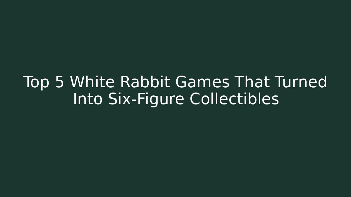 Top 5 White Rabbit Games That Turned Into Six-Figure Collectibles - Critter Realm