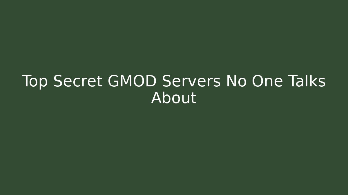 Top Secret GMOD Servers No One Talks About - Critter Realm
