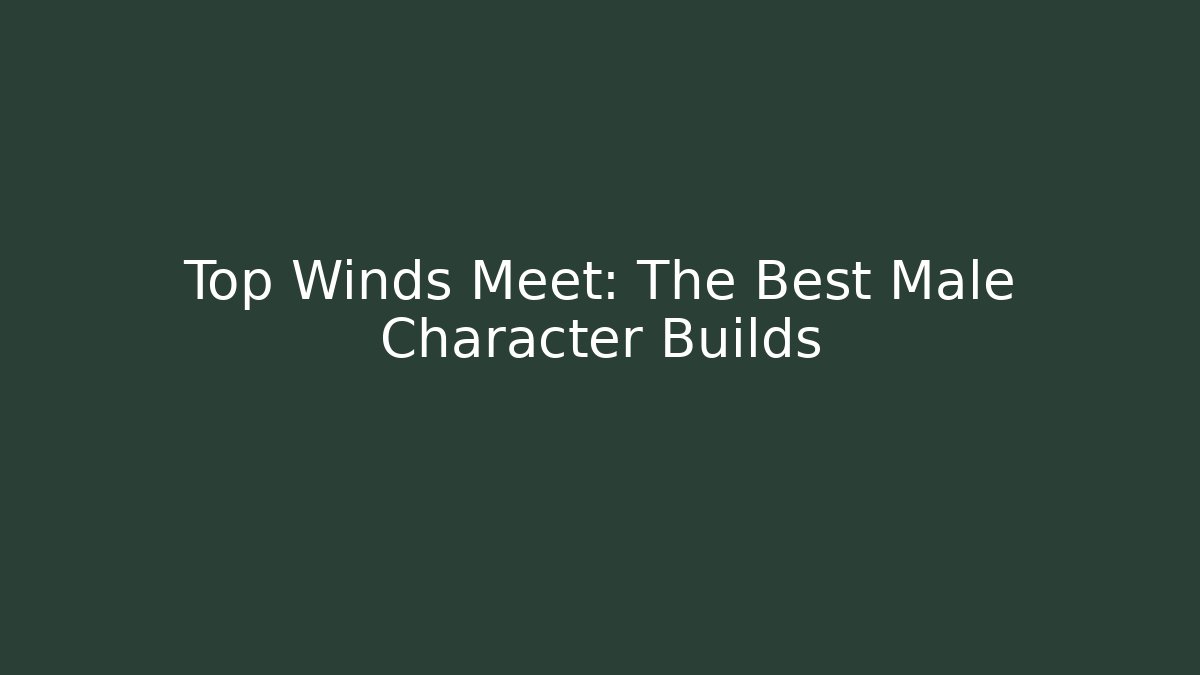 Top Winds Meet: The Best Male Character Builds
