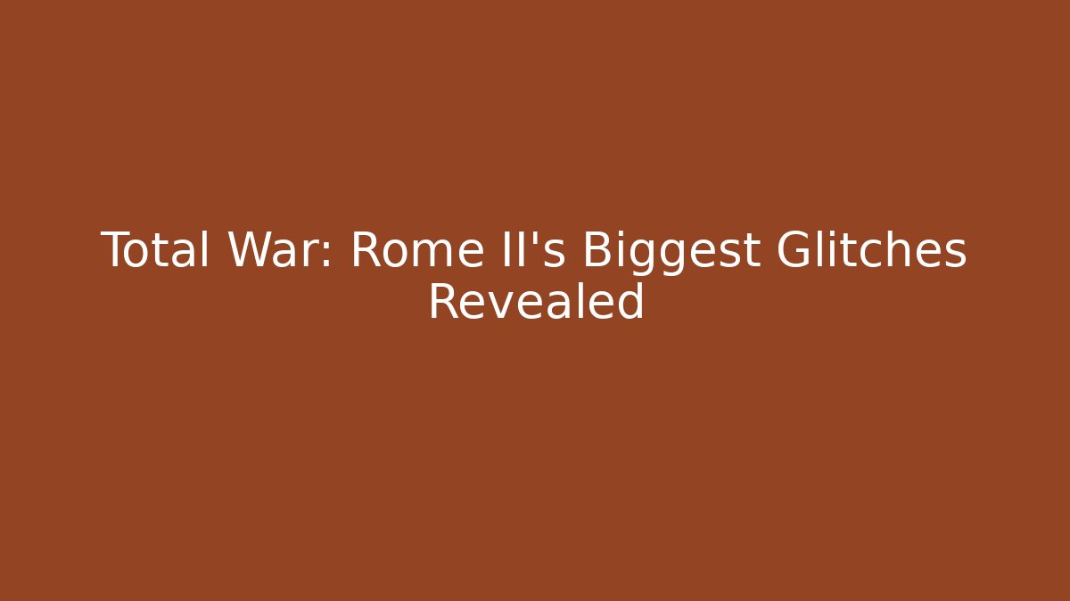 Total War: Rome II's Biggest Glitches Revealed
