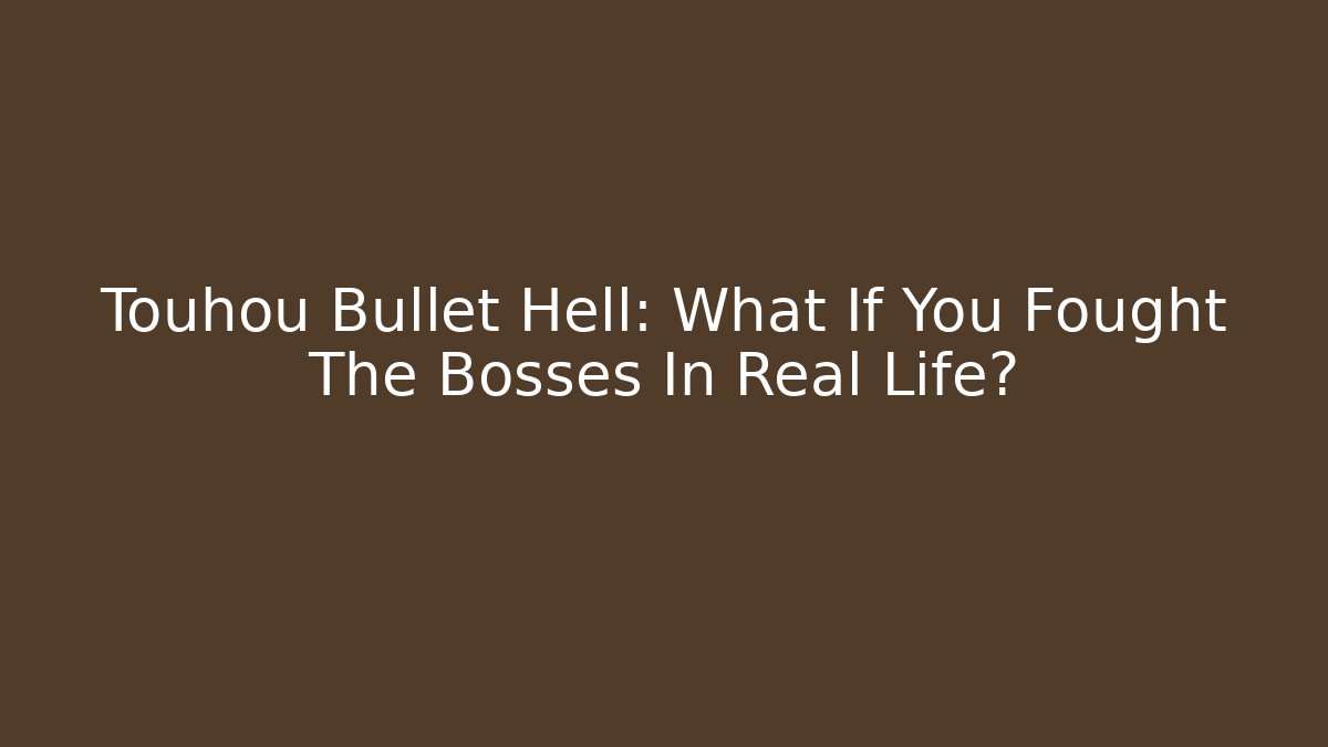 Touhou Bullet Hell: What If You Fought The Bosses In Real Life?