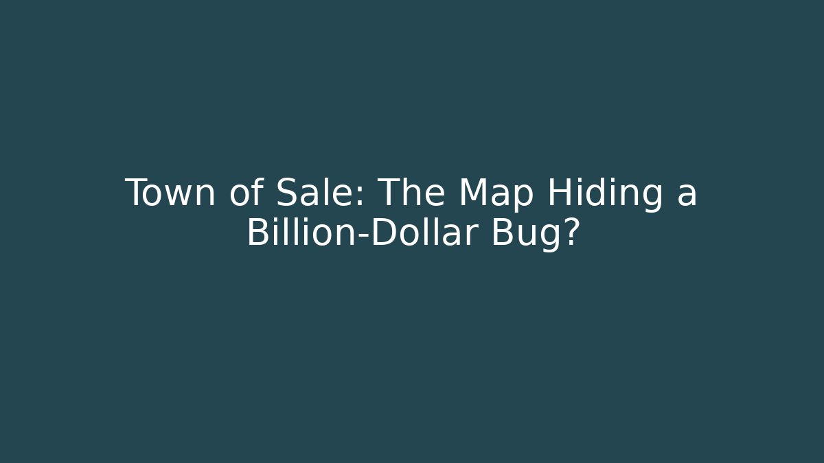 Town of Sale: The Map Hiding a Billion-Dollar Bug?