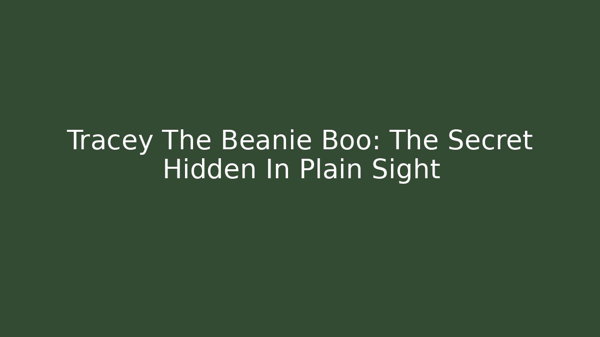Tracey The Beanie Boo: The Secret Hidden In Plain Sight