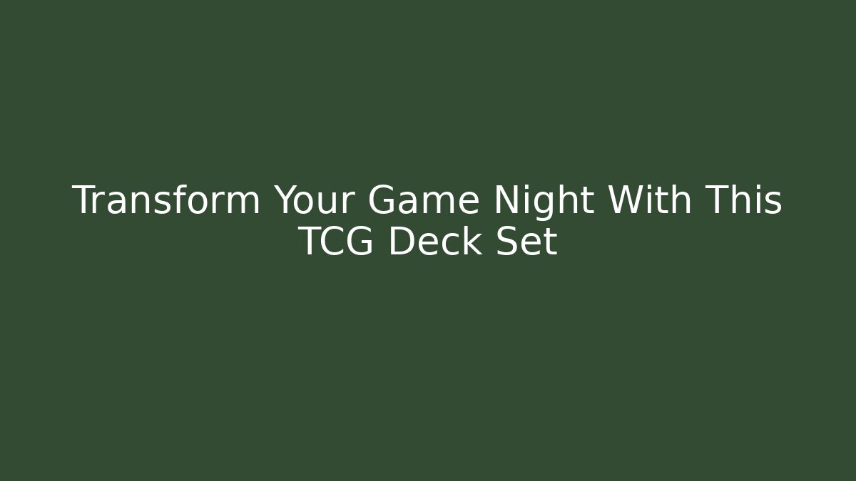 Transform Your Game Night With This TCG Deck Set - Critter Realm