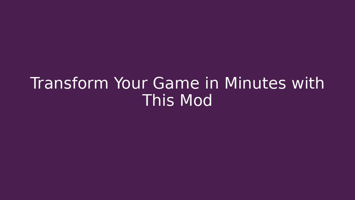Transform Your Game in Minutes with This Mod - Critter Realm