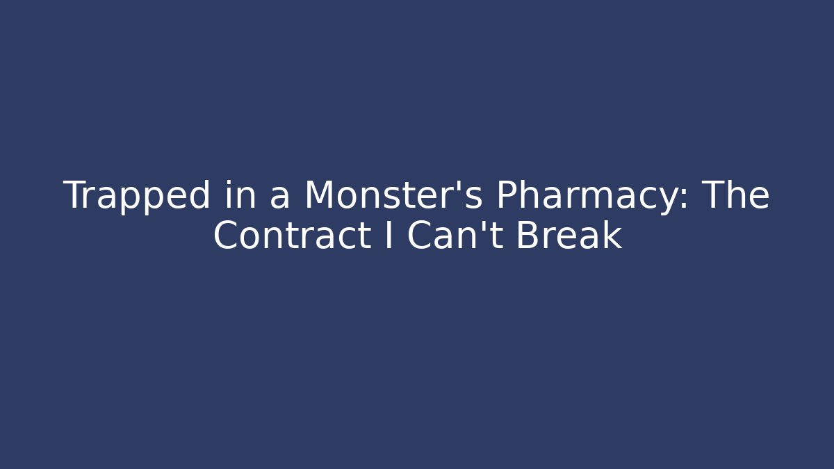 Trapped in a Monster’s Pharmacy: The Contract I Can’t Break