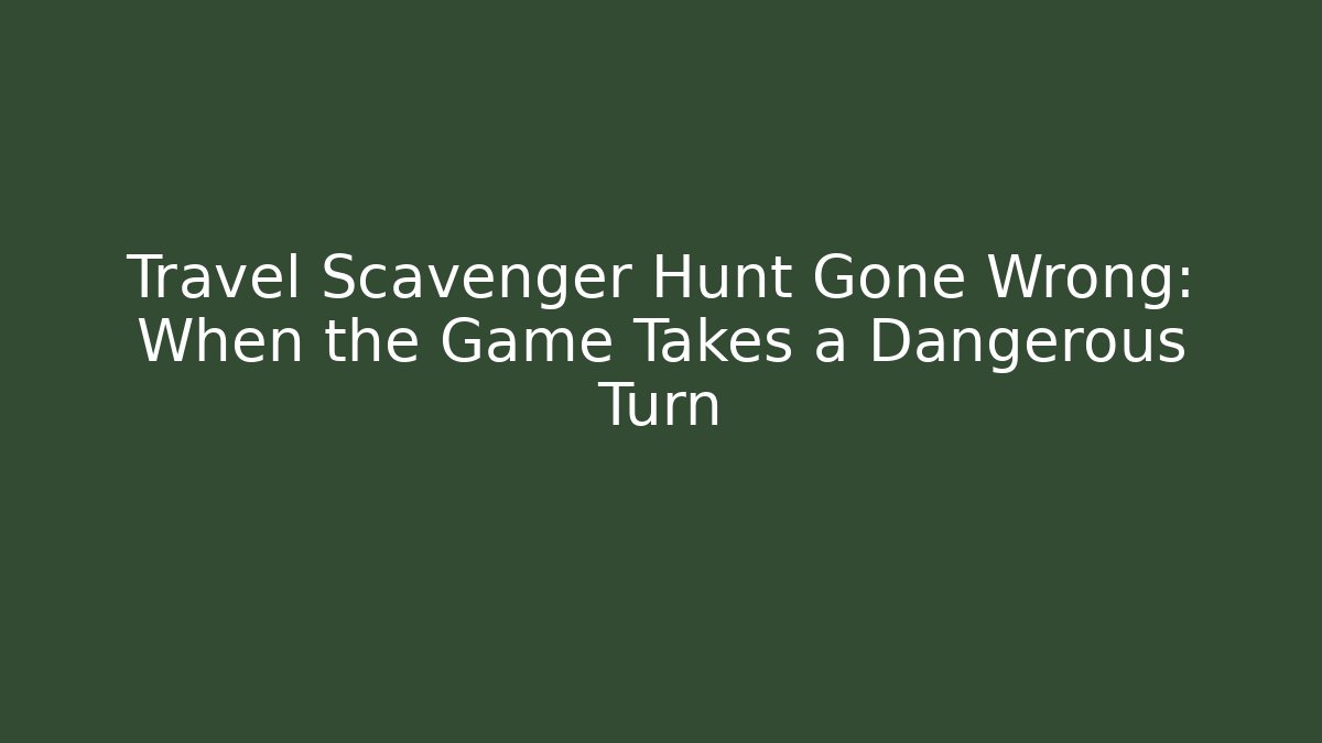 Travel Scavenger Hunt Gone Wrong: When the Game Takes a Dangerous Turn