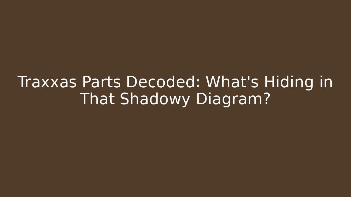 Traxxas Parts Decoded: What’s Hiding in That Shadowy Diagram?